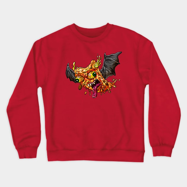 Bat Pizza Crewneck Sweatshirt by Mako Design 